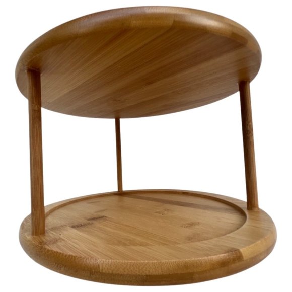 🌸4/$50🌸 Two-Tier Bamboo Lazy Susan Turntable - Picture 1 of 6
